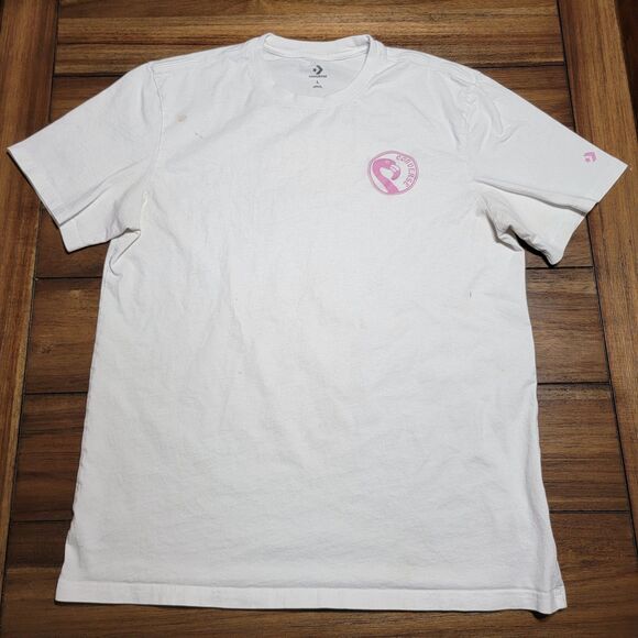 Converse Graphic SS White Tee Pink Flamingo - Size Large - Picture 5 of 9